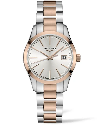 Longines Women's Swiss Conquest Classic Two-Tone Pvd Stainless Steel Bracelet Watch 34mm
