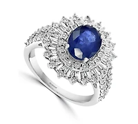 Effy Ruby (1-7/8 ct. t.w.) & Diamond (1/4 Halo Statement Ring 14k White Gold (Also Sapphire and Emerald)