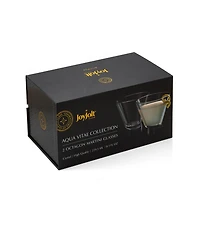 Joyjolt Aqua Vitae Off Base Octagon Martini Glasses, Set of 2