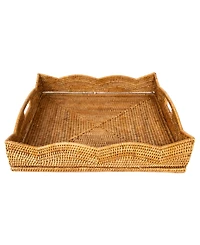 Artifacts Trading Company Rattan Scallop Collection Square Tray