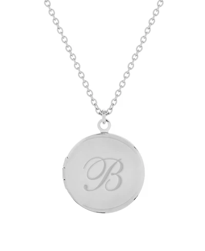 brook & york Silver Plated Isla Initial Long Locket Necklace