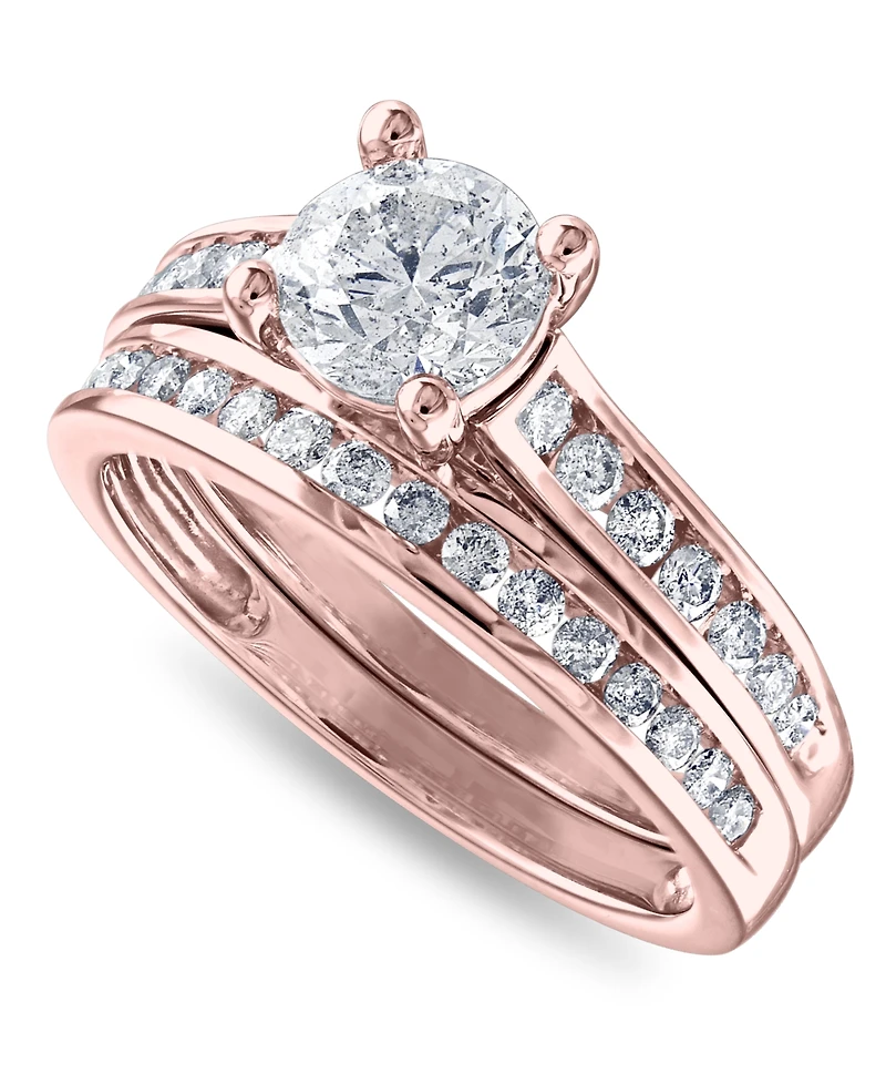 Diamond (1-1/2 ct. t.w.) Channel-Set Bridal Set 14K White, Yellow or Rose Gold