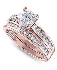 Diamond (1-1/2 ct. t.w.) Channel-Set Bridal Set 14K White, Yellow or Rose Gold