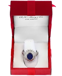 Effy Ruby (1-7/8 ct. t.w.) & Diamond (1/4 Halo Statement Ring 14k White Gold (Also Sapphire and Emerald)