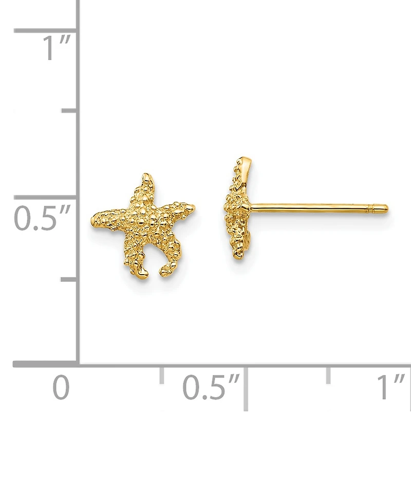 Star Fish Stud Earrings in 14k Gold