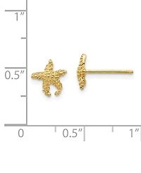 Star Fish Stud Earrings in 14k Gold