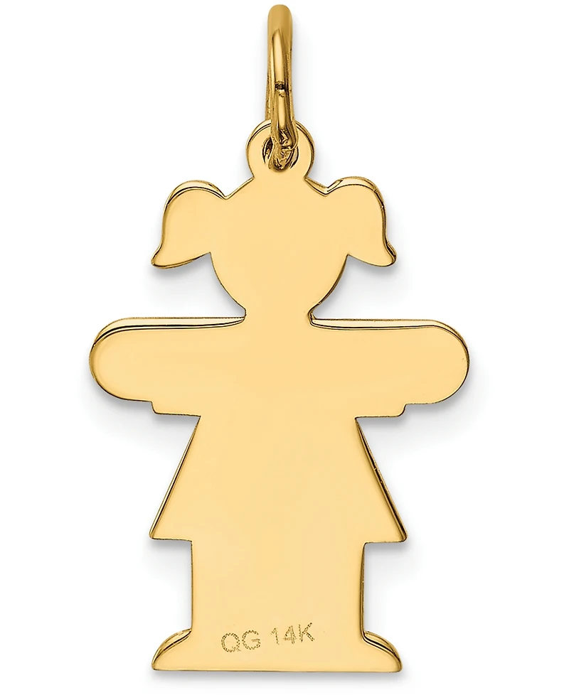 Mini Girl Charm Pendant in 14k Gold