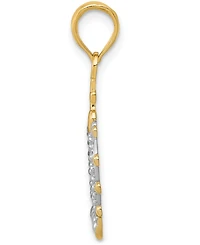 Sovereign Crown Charm Pendant in 14k Gold & White Rhodium Plated