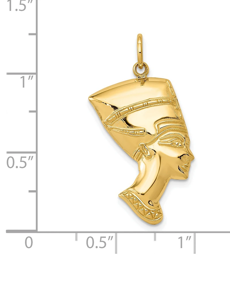 Nefertiti Charm Pendant in 14k Yellow Gold