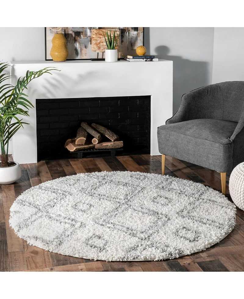 nuLoom Iola OZSG18A White 5'3" x 7'6" Area Rug