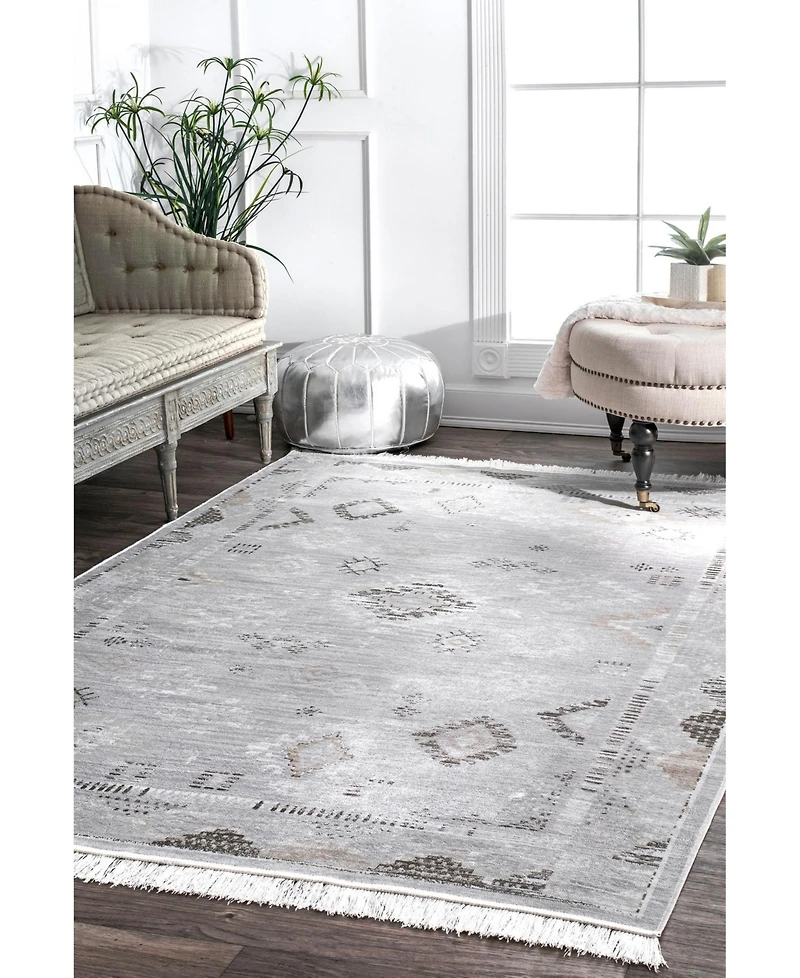nuLoom Maida DCRS01A Silver 5' x 8' Area Rug