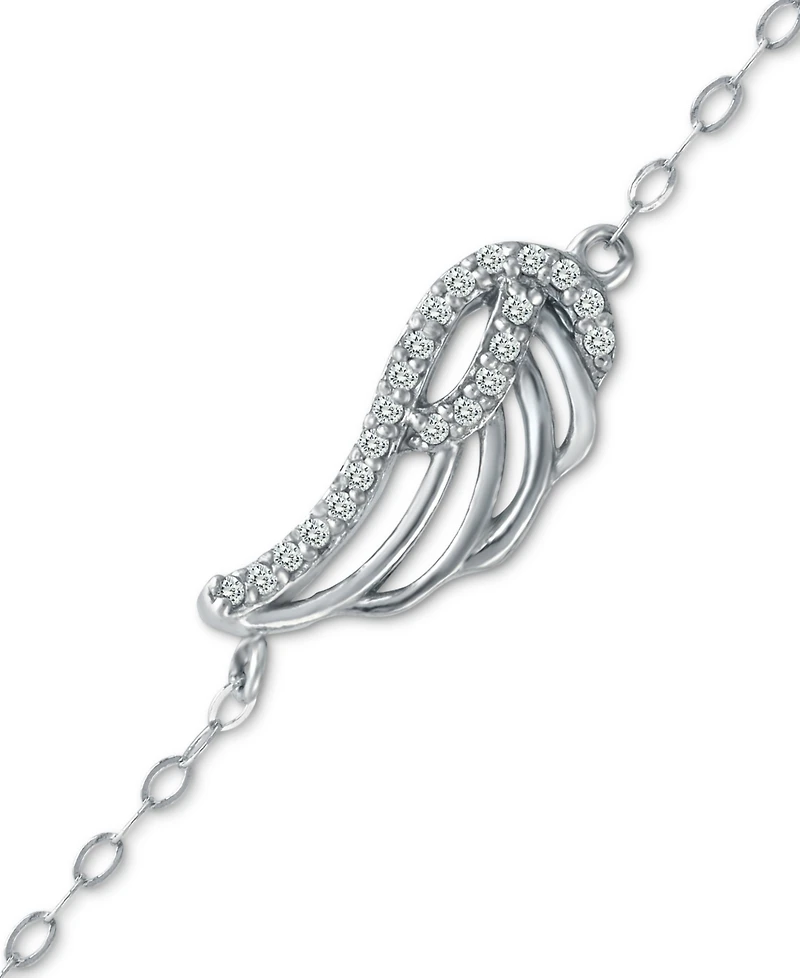 Giani Bernini Cubic Zirconia Wing Chain Ankle Bracelet, Created for Macy's