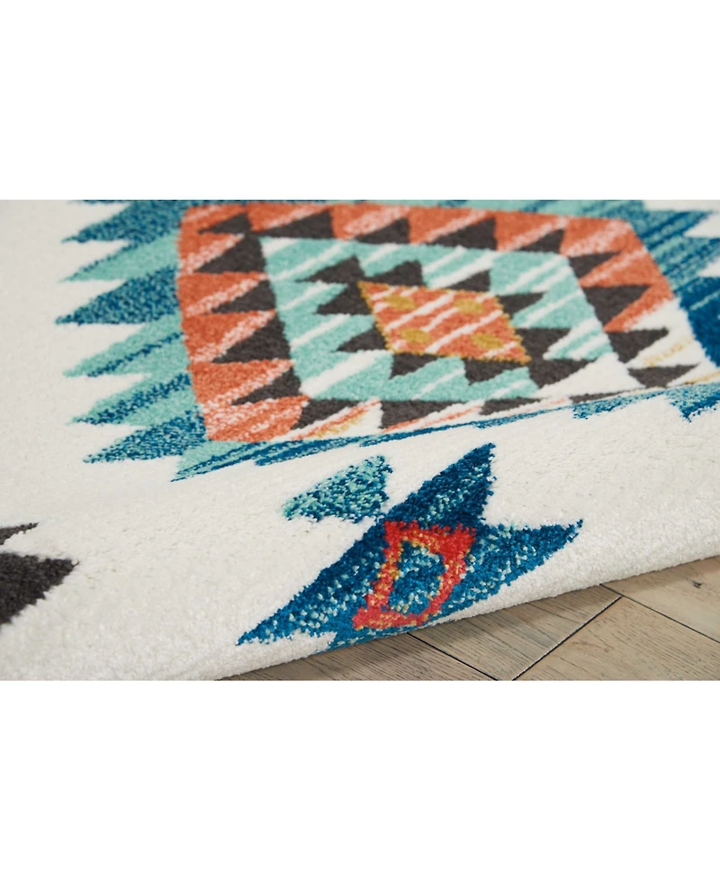Nourison Home Navajo NAV07 White 5'3" x 7'6" Area Rug