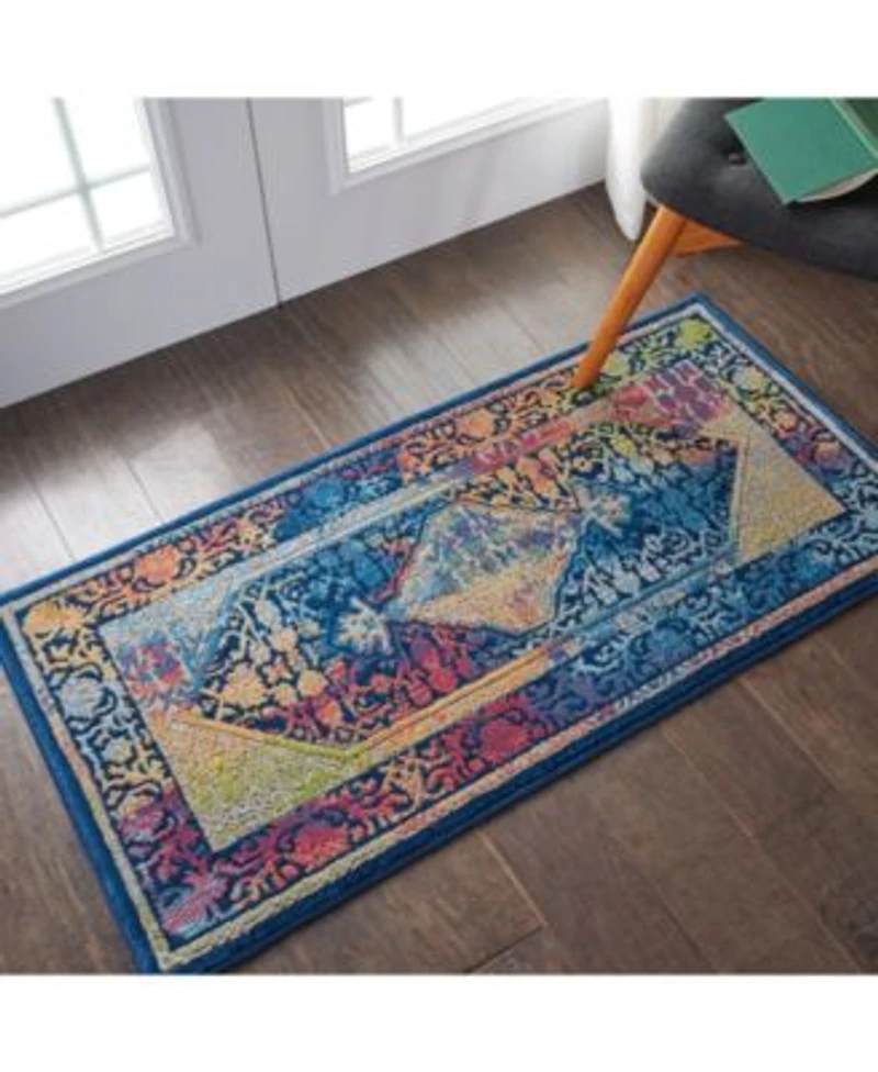 Nourison Home Ankara Global Anr04 Blue Multi Rug