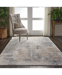 Nourison Home Rustic Textures RUS05 Beige and Gray 5'3" x 7'3" Area Rug