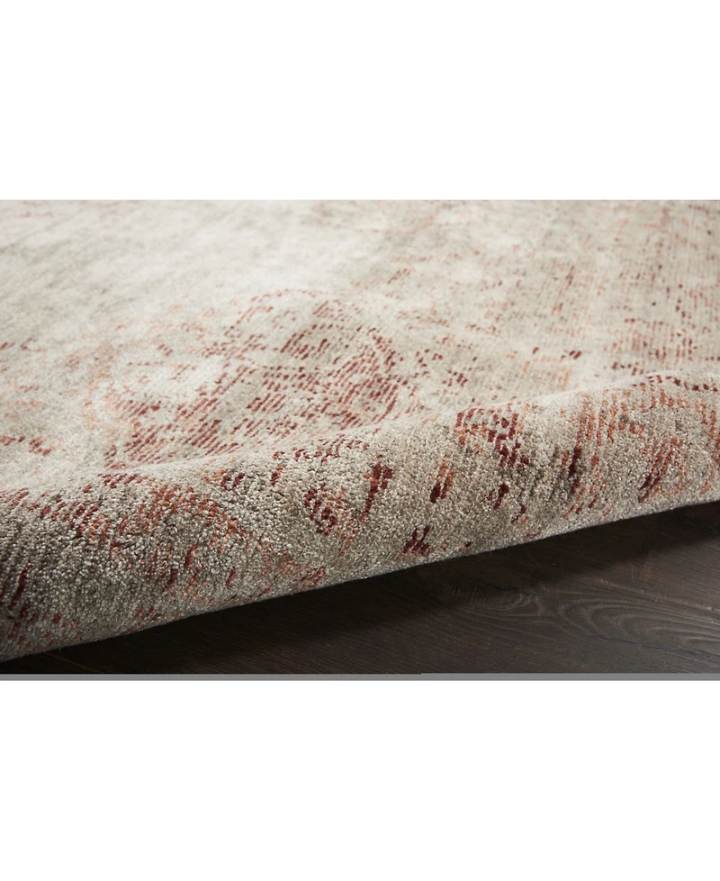Nourison Home Lucent LCN07 Silver and Red 7'9" x 9'9" Area Rug