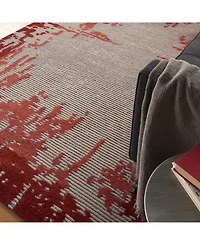 Nourison Home Symmetry SMM02 Beige and Red 3'9" x 5'9" Area Rug