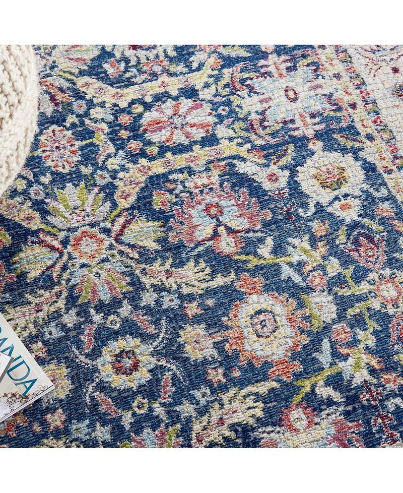 Nourison Home Ankara Global ANR13 Navy and Multi 5'3" x 7'6" Area Rug