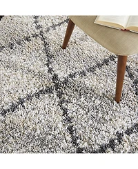 Nourison Home Oslo Shag OSL01 Silver 4' x 6' Area Rug