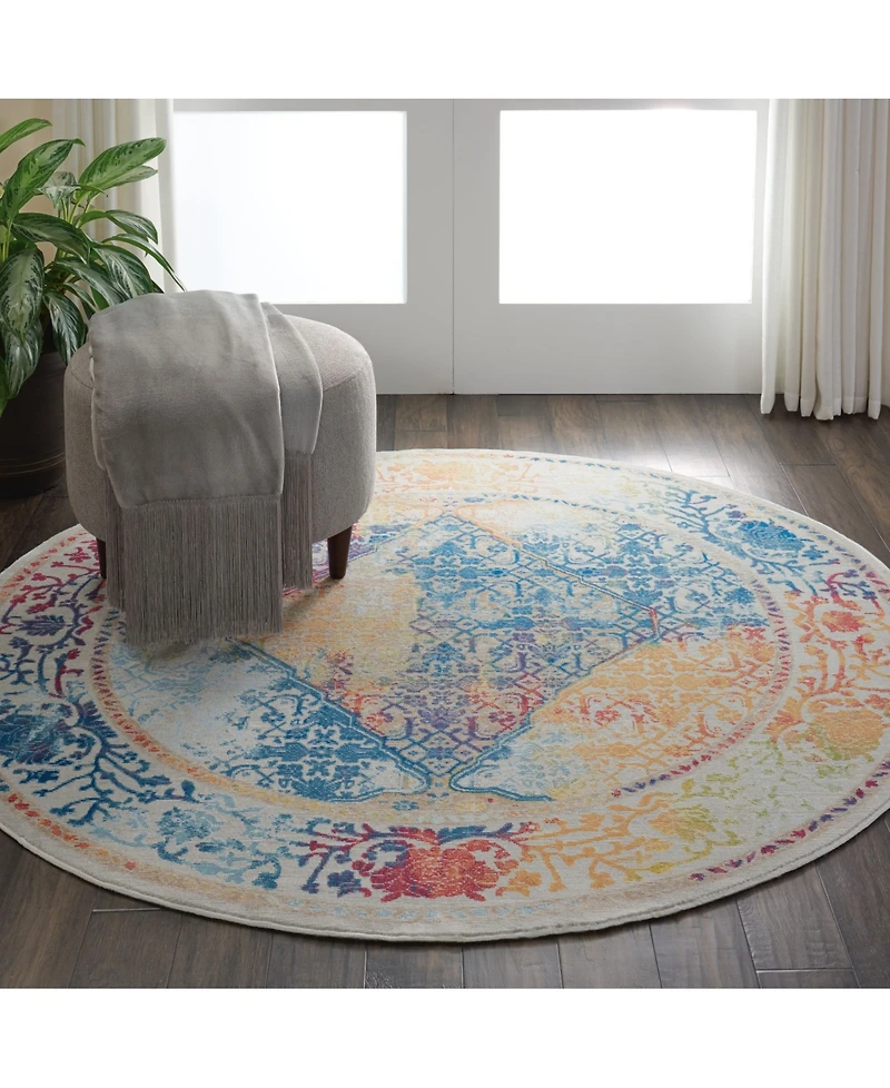 Nourison Home Ankara Global ANR04 Ivory 4' Round Rug