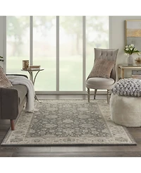 Nourison Home Living Treasures LI16 Gray and Ivory 5'6" x 8'3" Area Rug