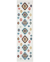 Nourison Home Navajo NAV07 White 2'2" x 7'9" Runner Rug