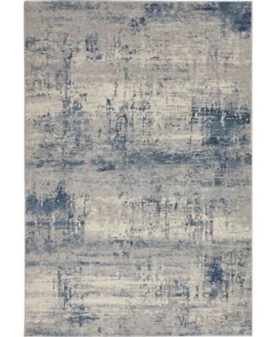 Nourison Home Rustic Textures Rus10 Ivory Blue Rug
