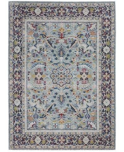 Nourison Home Ankara Global ANR14 Teal and Multi 7'10" x 9'10" Area Rug