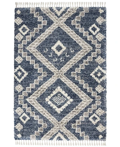 Nourison Home Oslo Shag OSL02 Denim 5'3" x 7'9" Area Rug