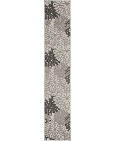 Nourison Home Aloha ALH05 Silver 2'3" x 8' Runner Rug