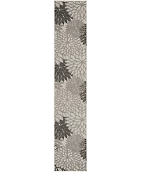 Nourison Home Aloha ALH05 Silver 2'3" x 8' Runner Rug