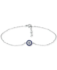 Giani Bernini Cubic Zirconia Evil Eye Ankle Bracelet in Sterling Silver, Created for Macy's
