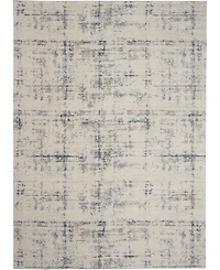 Nourison Home Rustic Textures RUS06 Ivory and Blue 7'10" x 10'6" Area Rug