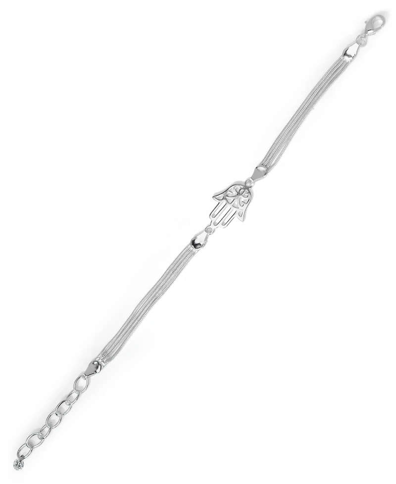 Silver Plate Hamsa Hand Bracelet