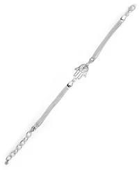 Silver Plate Hamsa Hand Bracelet