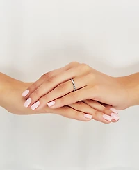 Polished Twist-Look Band 10k Gold, Rose Gold & White