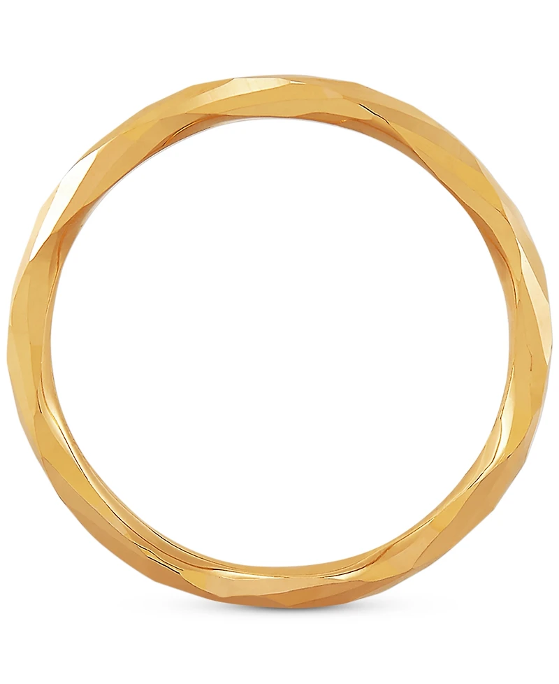 Polished Twist-Look Band 10k Gold, Rose Gold & White