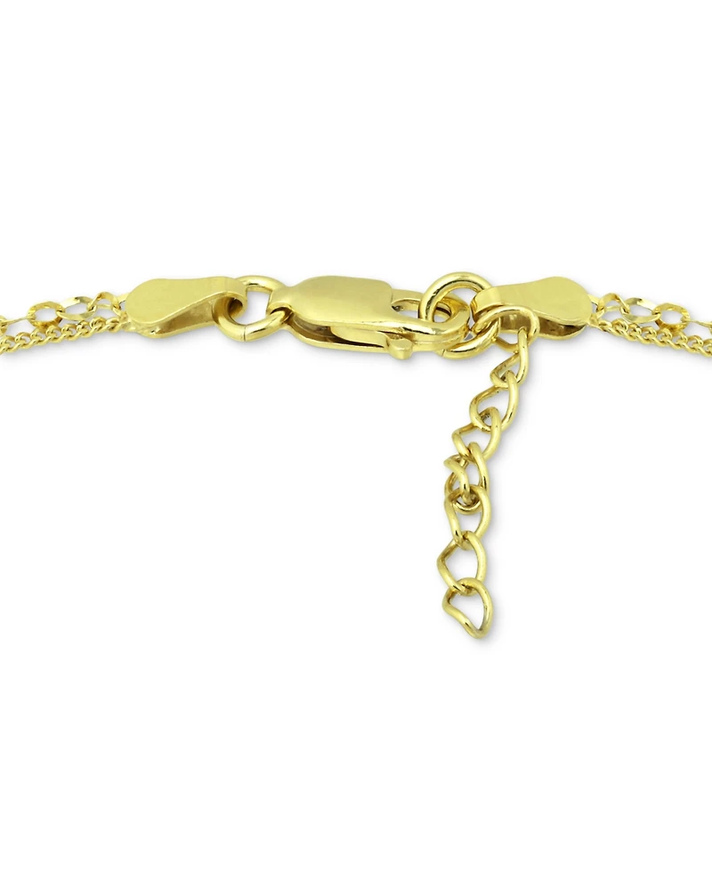Giani Bernini Double Chain Link Ankle Bracelet Sterling Silver and 18k Over Silver, Created for Macy's