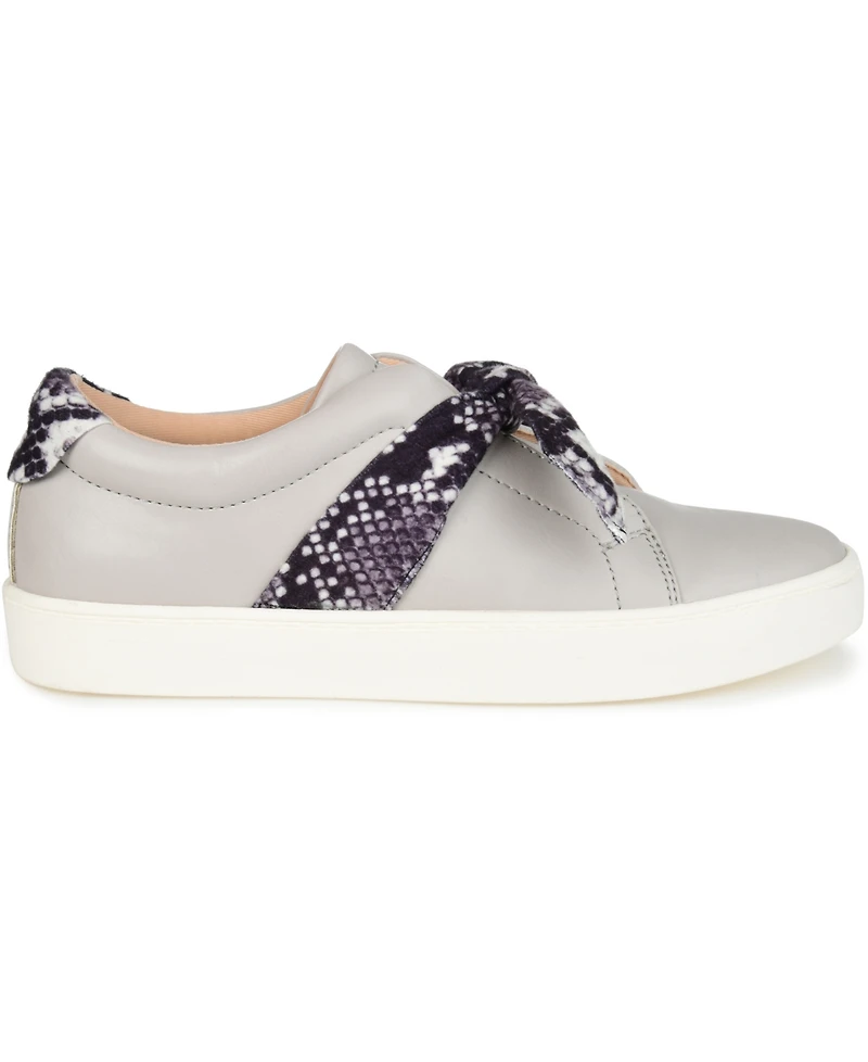 Journee Collection Women's Abrina Bow Detail Slip On Sneakers
