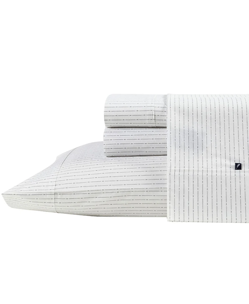 Nautica Buoy Line Cotton Percale 4-Piece Sheet Set