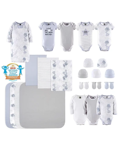 The Peanutshell Baby Boys Newborn Layette Gift Set Girls, Shower Gift Essentials, Blue, Grey