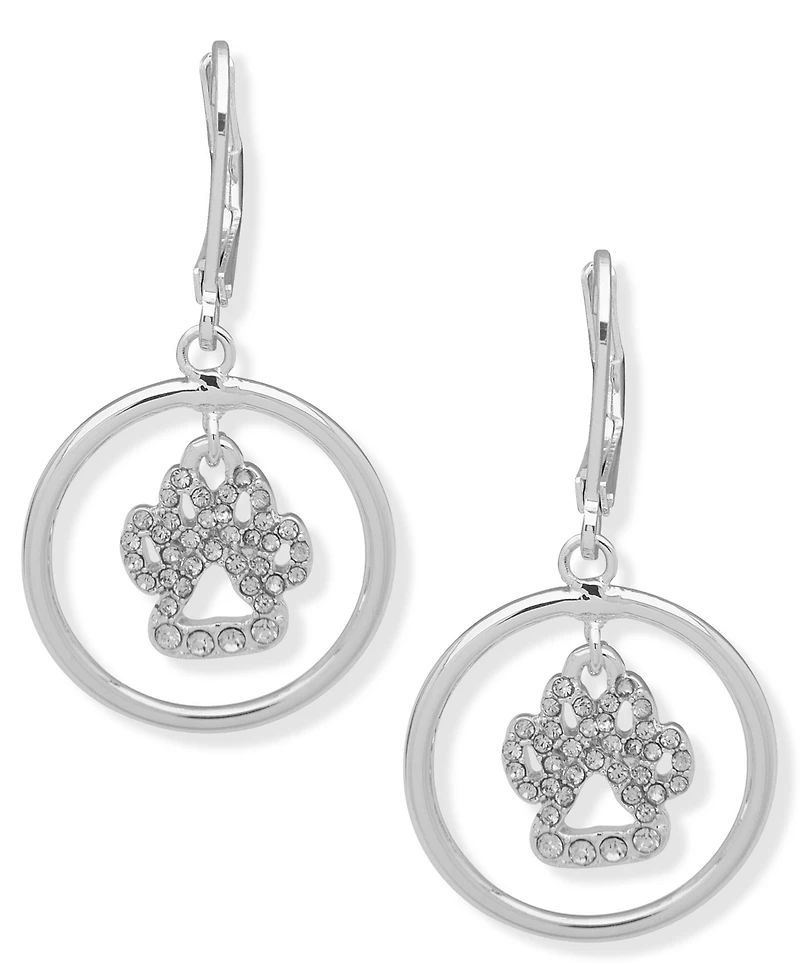 Pet Friends Jewelry Orbital Pave Paw Earring