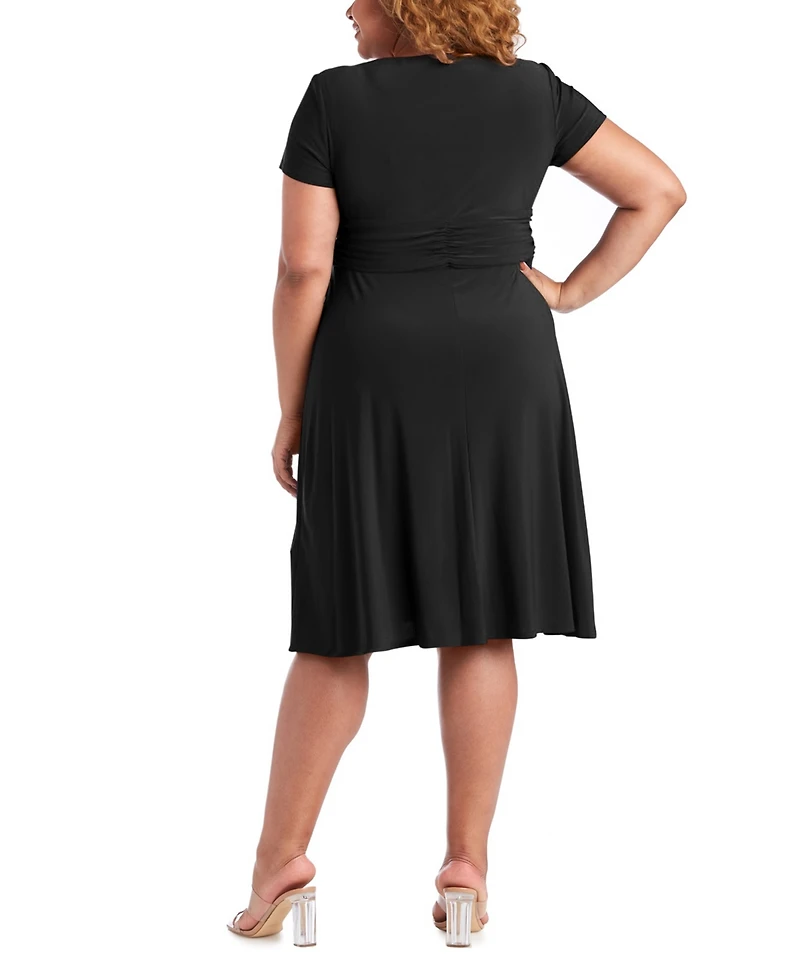 R & M Richards Plus Size Cascade Dress