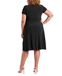 R & M Richards Plus Size Cascade Dress