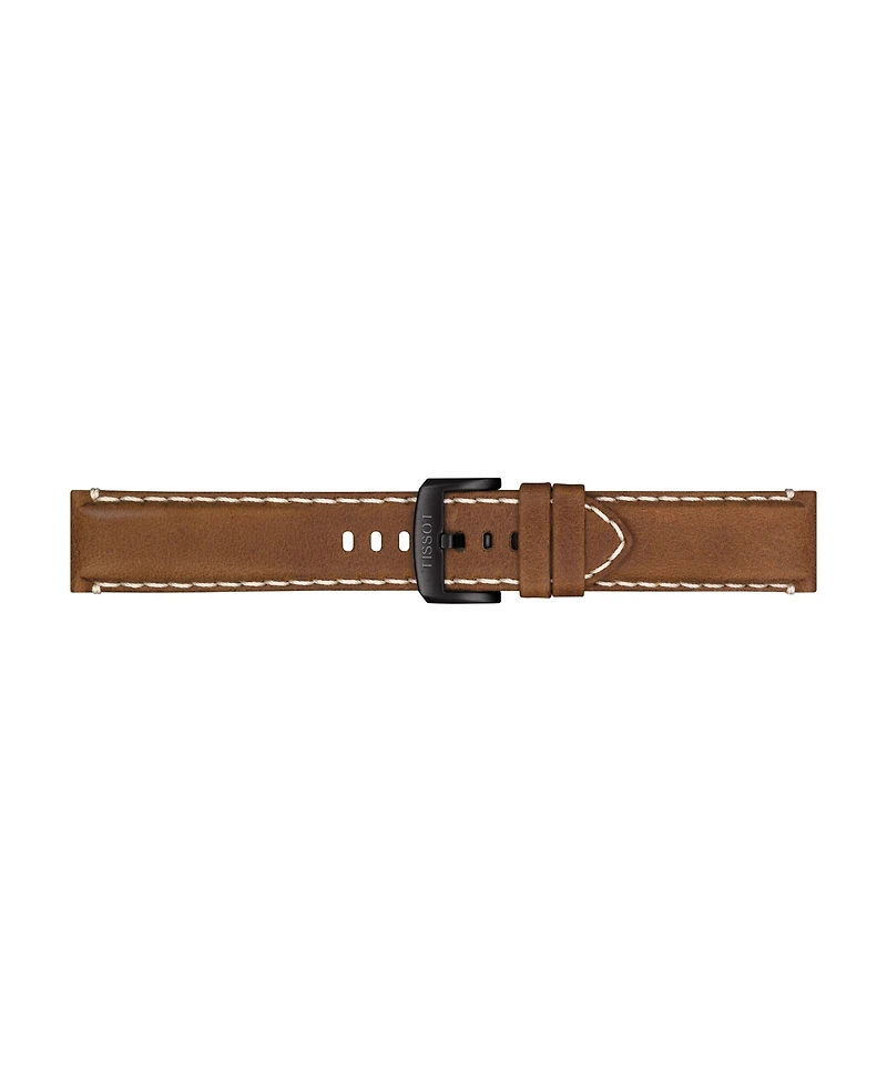 Tissot Men's Swiss Chronograph Supersport T-Sport Brown Leather Strap Watch 46mm