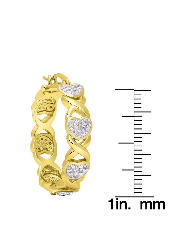 Macy's Diamond Accent Gold-plated, Silver Plated or Rose Gold X and Heart Earrings