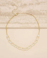 Ettika Empowered Crystal and 18K Gold Chain Link Women's Necklace