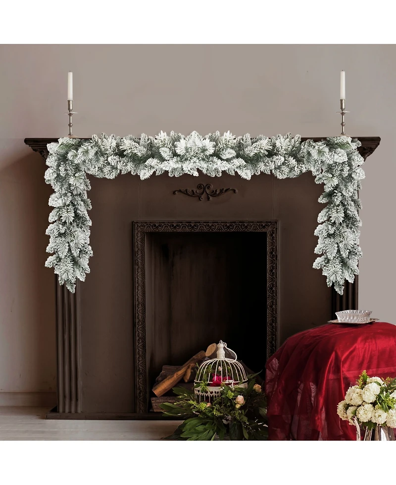 Puleo Flocked Spruce Garland