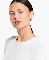 Swarovski Silver-Tone Extra-Small Crystal Hoop Earrings, 0.50"