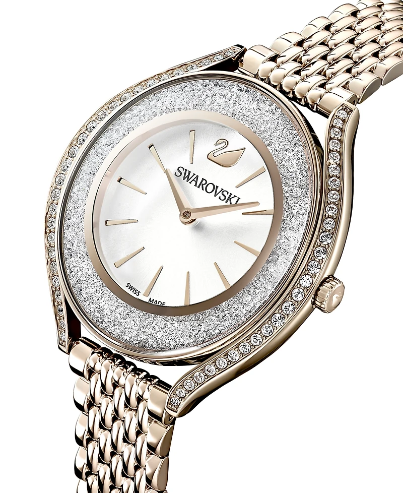 Swarovski Women's Swiss Crystalline Aura Gold-Tone Stainless Steel Pvd Bracelet Watch 35mm